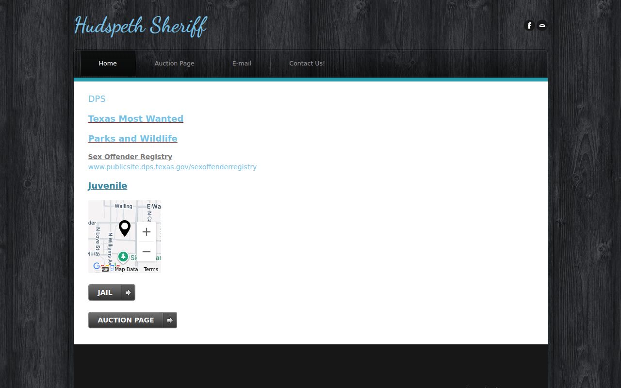 Hudspeth County sheriff and jail site without a public arrest roster